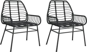 vidaXL Vidaxl - Sillas De Jard&iacute;n 2 Unidades Rat&aacute;n Sint&eacute;tico Negro