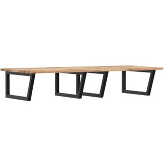 vidaXL Vidaxl - Estante De Lavabo De Pared Acero Y Madera Maciza De Acacia