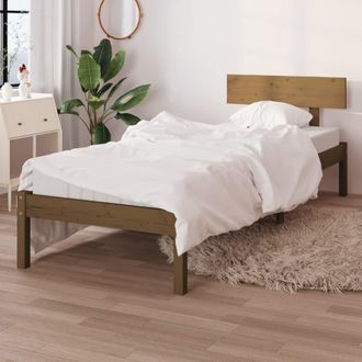 vidaXL Vidaxl - Estructura Cama Individual Sin Colch&oacute;n Madera Pino Marr&oacute;n Miel