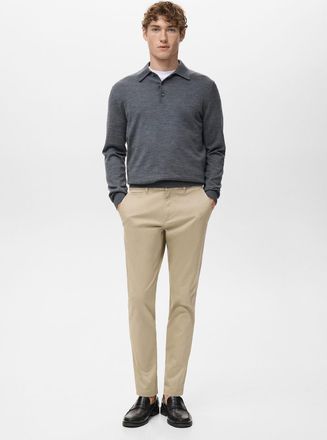Mango Pantaloni Prato chino cropped tapered beige - Uomo - 42 - MANGO MAN