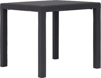 vidaXL Tavolo Da Giardino Marrone 79x79x72 Cm In Plastica Stile Rattan - Vidaxl