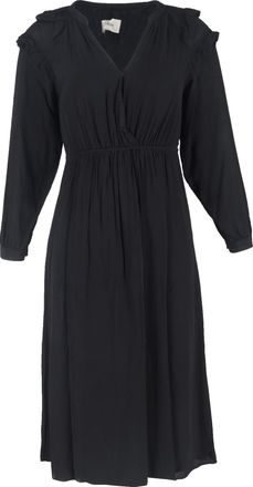 BA&SH Ba & Sh Ulla Ruffled Midi Dress in Black Viscose