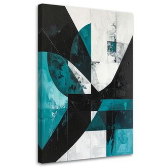 Feeby Cuadro En Lienzo, Abstracci&oacute;n Geom&eacute;trica Turquesa, 80x120