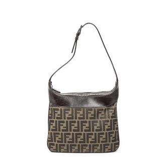 Fendi Pre-owned Womens Vintage Square Zip Hobo Shoulder Bag - Tan - One Size