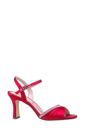 Nina Agnes Satin Sandal in Red Rouge at Nordstrom, Size 5.5
