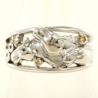 C&A White Gold Yellow White Gold (18K) Band Ring (Pre-Owned)
