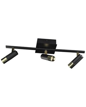 Eglo Eglo Tomares 3 Light Integrated Led Track Light With Black & Brass Finish With Adjustable Lamp Heads