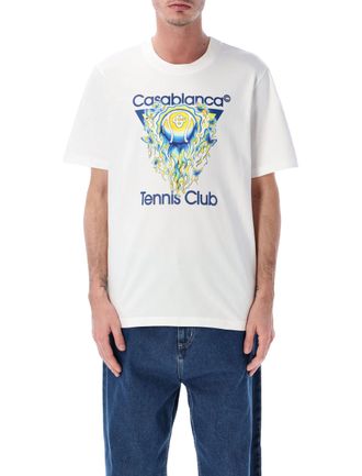 Casablanca Tennis Club Icon Organic Cotton T Shirt