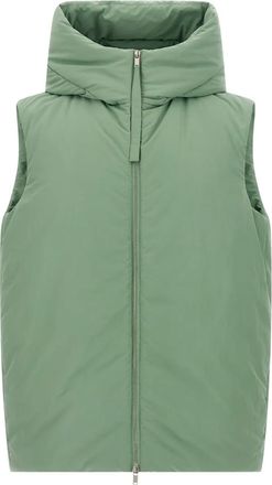 Jil Sander Gilet imbottito 160 con cappuccio - Verde