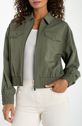 Liverpool L.A. Zip Front Jacket in Martini Olive at Nordstrom, Size X-Small P