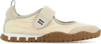 Miu Miu Beige Velcro Ballet Flats