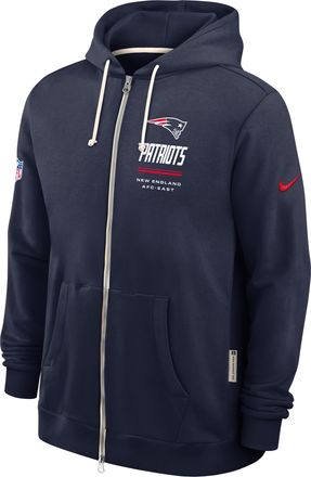 Nike New England Patriots Sideline Standard Issue Nike Mens Dri-FIT NFL Full-Zip Hoodie in Blue | 03AV41S8K-JK9