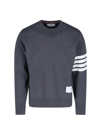 Thom Browne 4 Bar Dark Grey Cotton Sweatshirt
