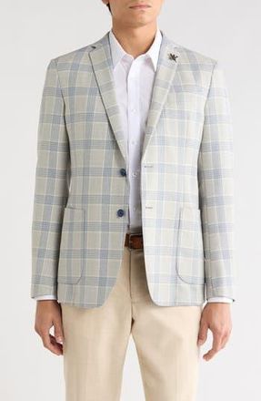 John Varvatos Plaid Two-Button Sport Coat in Tan at Nordstrom Rack, Size 44 Regular