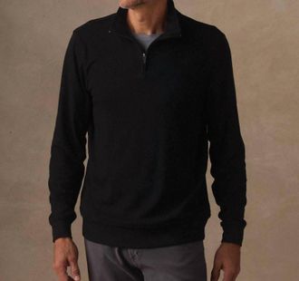 The Normal Brand Puremeso Weekend Quarterzip Sweatshirt In Black