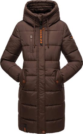 Marikoo dames winterjas - Lange gewatteerde jas met capuchon & zakken