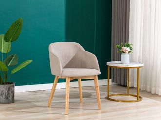 Vente-Unique Sedia Tessuto e Hevea Beige - Lotto di 2 - JELISA