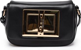 Love Moschino Black Combination Lock Polyurethane Shoulder Bag
