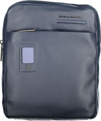 Piquadro Elegant Leather Shoulder Bag with Contrasting Mens Accents