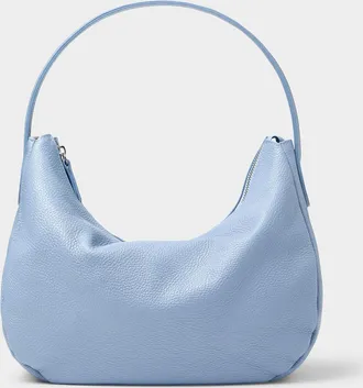 Simons Womens Minimalist pebbled leather XL shoulder bag Exclusive collection from Italy