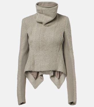 Rick Owens Asymmetric alpaca and wool-blend jacket