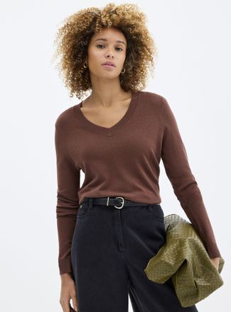 Contemporaine Womens Fine knit V-neck sweater