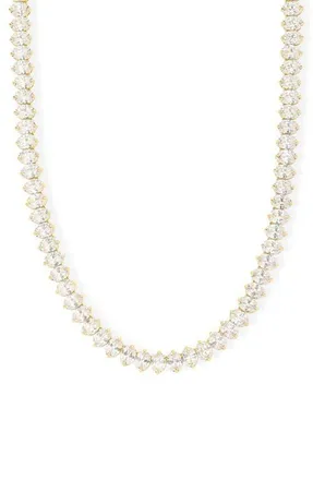 Melinda Maria Hello Gorgeous Tennis Necklace in Gold-White at Nordstrom