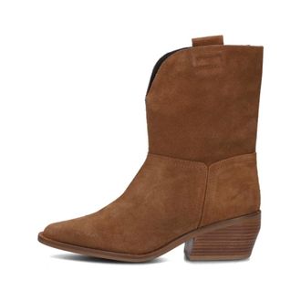 Omoda Schoenen, Dames, Bruin, 39 EU, Su&egrave;de, Elegante Su&egrave;de Western Enkellaarsjes