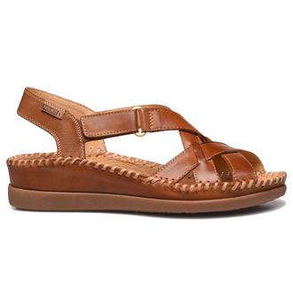 Pikolinos Cadaques W8K Leather Womens Hook and loop Sandals - Brandy - Size:UK 7-7.5