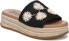 Blowfish Marshlo Sun Platform Slide Sandal in Black Jute Flower at Nordstrom Rack, Size 8.5
