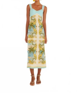 Farm Rio Sleeveless Maxi Dress In Royal Sea Multicolor