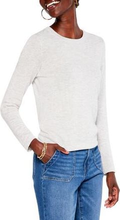 Nic+Zoe Crewneck Cotton Blend Sweater in Grey Heather at Nordstrom Rack, Size Xx-Large