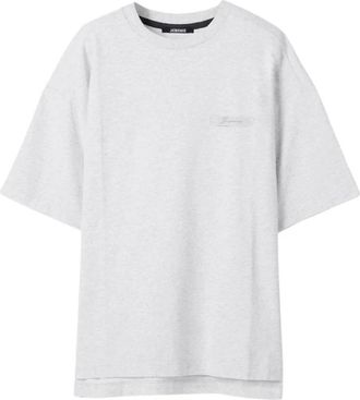 Jacquemus T-shirt met ronde hals - Heren - T-shirts - Grijs - 2XL - Katoen - Tops