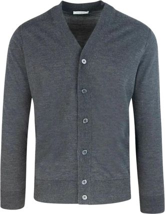 Paolo Pecora Merino Cardigan - Heren - Vesten - Grijs - 2XL - Wol - Truien & Vesten