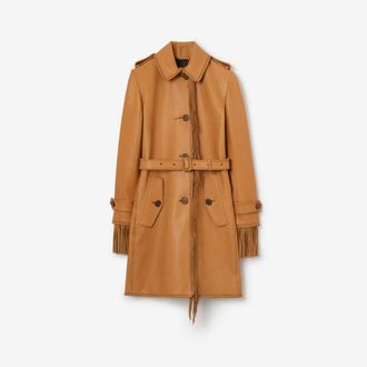 Burberry Fringed Leather Car Coat