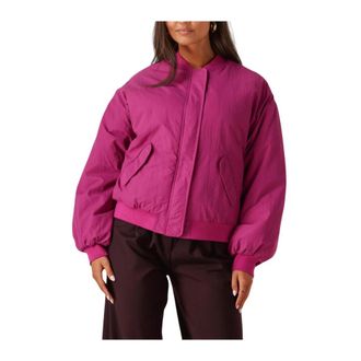 Harper & Yve Jassen, Dames, Roze, L, Polyester, Paarse Bomberjack Nora-ja