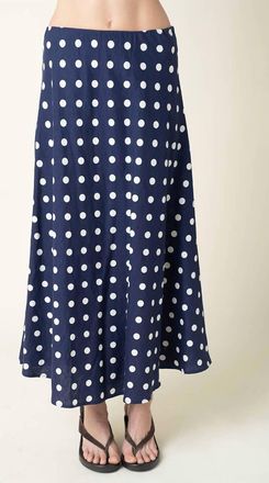 Olivaceous Marisa Polka Dot Maxi Skirt In Navy/natural