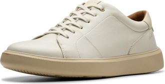 Clarks Mens Brodin Lace Sneaker, White Leather, 7.5 UK