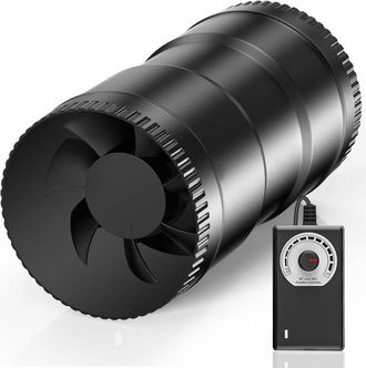 Elle Extractor De Aire En L&iacute;nea De 100 Mm, 6 W, 221 M&sup3;/h, Ventilaci&oacute;n De Velocidad Variable, Adecuado Para S&oacute;tanos H&uacute;medos, Garajes Y Cultivos Hidrop&oacute;nicos