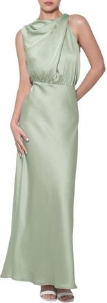 Adelyn Rae Kate Twist Cowl Neck Maxi Dress in Sage at Nordstrom, Size X-Small