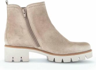 Gabor Womens Zip Block Heel Bootie In Beige