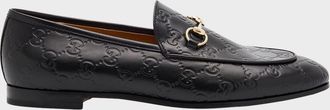 Gucci Jordaan GG Leather Bit Loafers