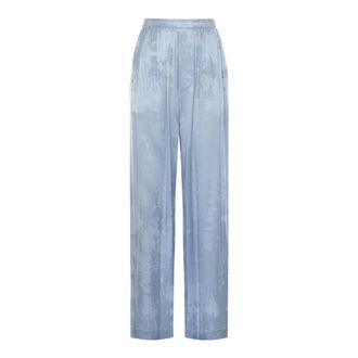 Balenciaga Washed Crayon Allover Pyjama Trousers - female - Balenciaga - Wide Trousers - Blue - M - Trousers