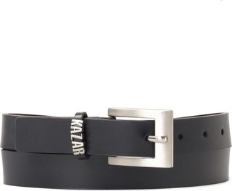Kazar Donkerblauwe riem met logo op de riemlus - Dames - Riemen - Blauw - 90 CM - Leer - Accessoires