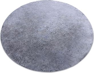 RugsX Rugsx - Alfombra De Lavado Moderna Lapin C&iacute;rculo, Shaggy Antideslizante Negro / Marfil Grey Circulo 160 Cm