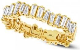 Allurez 0.67ct 14k Yellow Gold Diamond Baguette Ladys Band