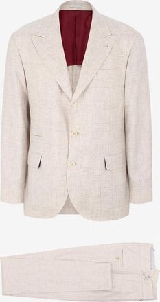 Brunello Cucinelli Karierter Anzug mit Brusttasche