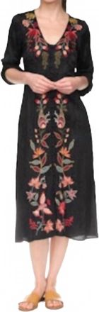Johnny Was Button Front Dress In Black