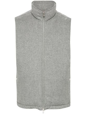 Brunello Cucinelli high-neck wool gilet - Grey