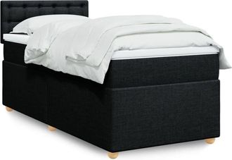 vidaXL Vidaxl - Cama Box Spring Con Colch&oacute;n Tela Negro 90x190 Cm